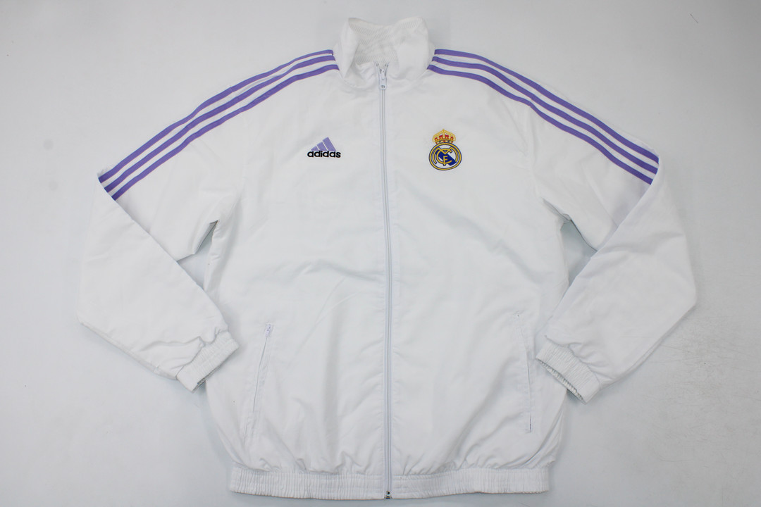 AAA Quality Real Madrid 22/23 Reversible Wind Coat-White/Purple